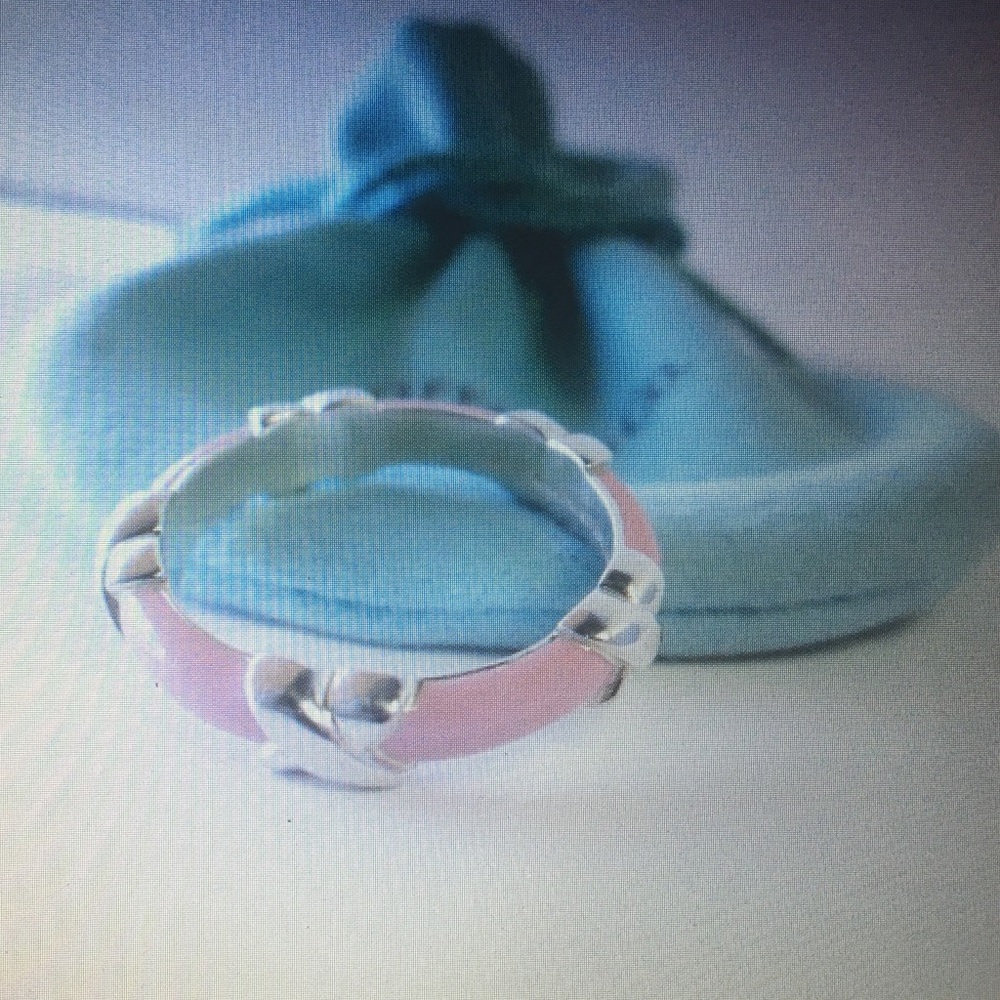 COPY - Tiffany Co RARE Pink Enamel Signature "X" Ring